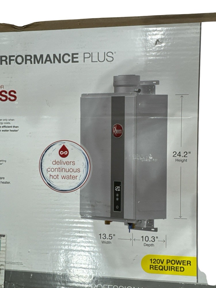 Rheem Performance Plus Indoor Natural Gas Tankless Water Heater ECO160DVLN-3 (OB