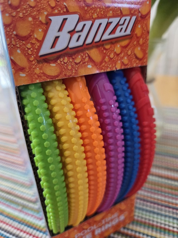 Banzai 6 Pack Plastic Multi Colored Pool Time Dive Rings - NEW - Ages 3+