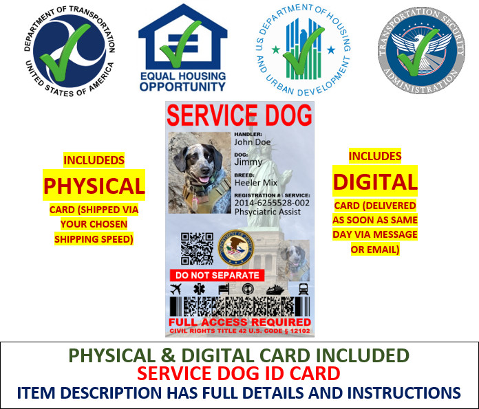 HOLOGRAPHIC SERVICE DOG ID ADA CUSTOMIZABLE