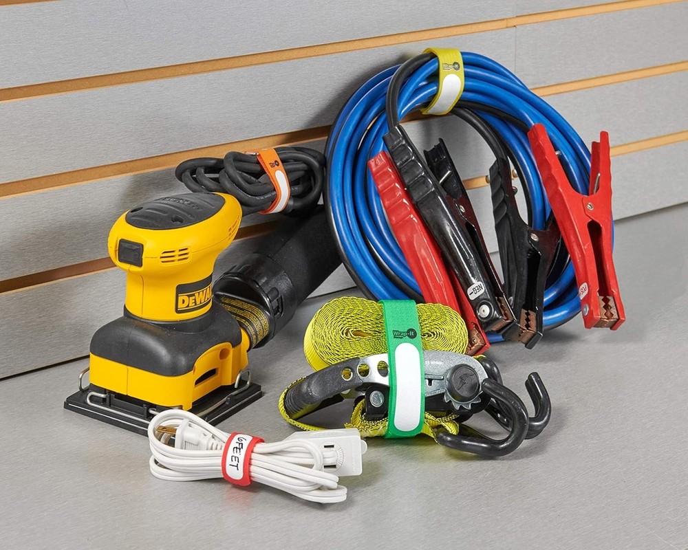 16-Pack Adjustable Cord Organizer Straps with Write-On Labels