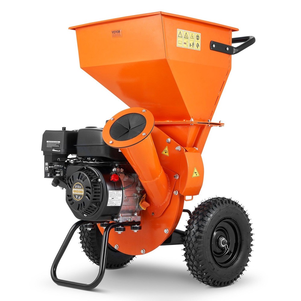 3' 7HP 212cc External Power Wood Chipper Shredder 4.1kW Solid Structure