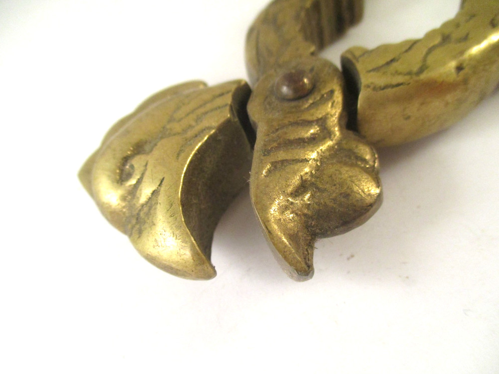 Vintage SOLID BRASS PARROT NUT CRACKER