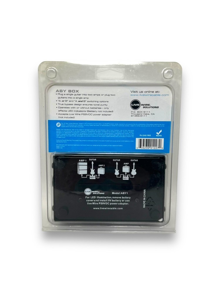 Live Wire Solutions ABY1 Guitar Selector/Combiner Footswitch ABY Box