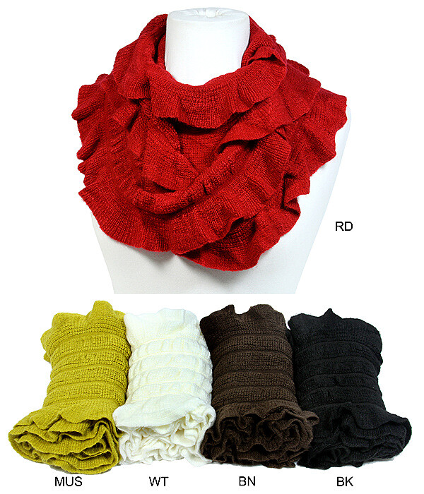 Scarf - Infinity - Crochet Ruffle - SF-S1328J