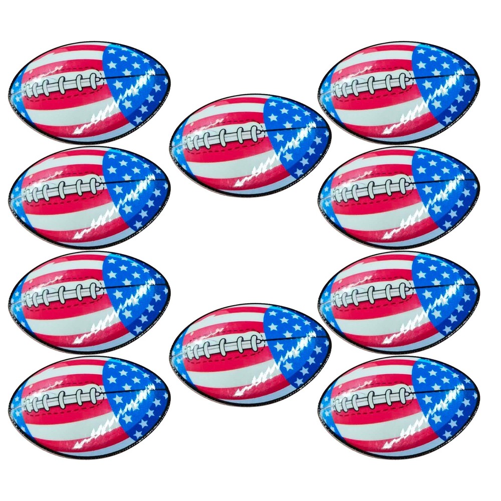 10-Pack US Flag Pattern Rugby-shaped PU, 0.5mm Durable Transfer Patches