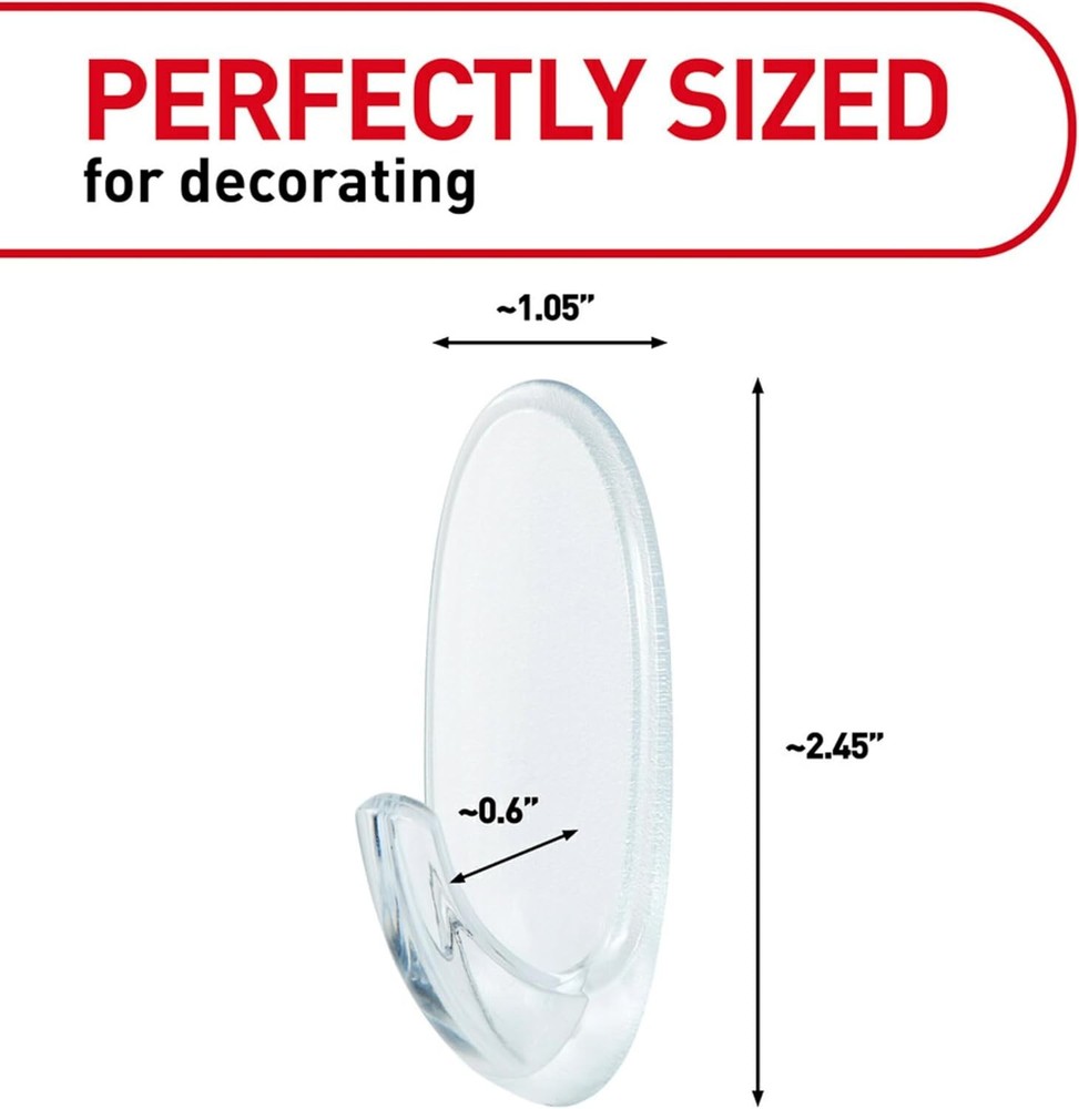 Command Medium Clear Wall Hooks, 7 Hooks and 12 Medium,