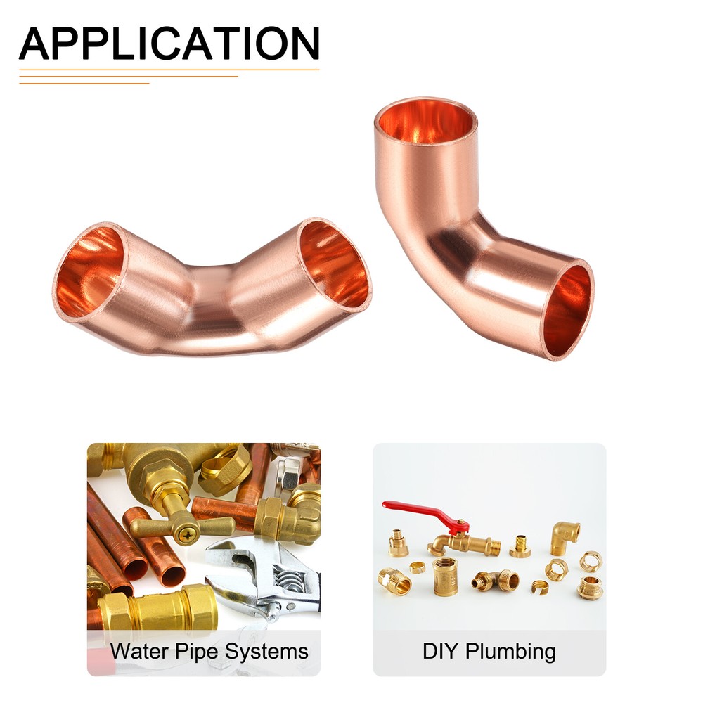 5Pack 3/8" ID 90 Degree Copper Pipe Fitting Copper Elbow Adapter