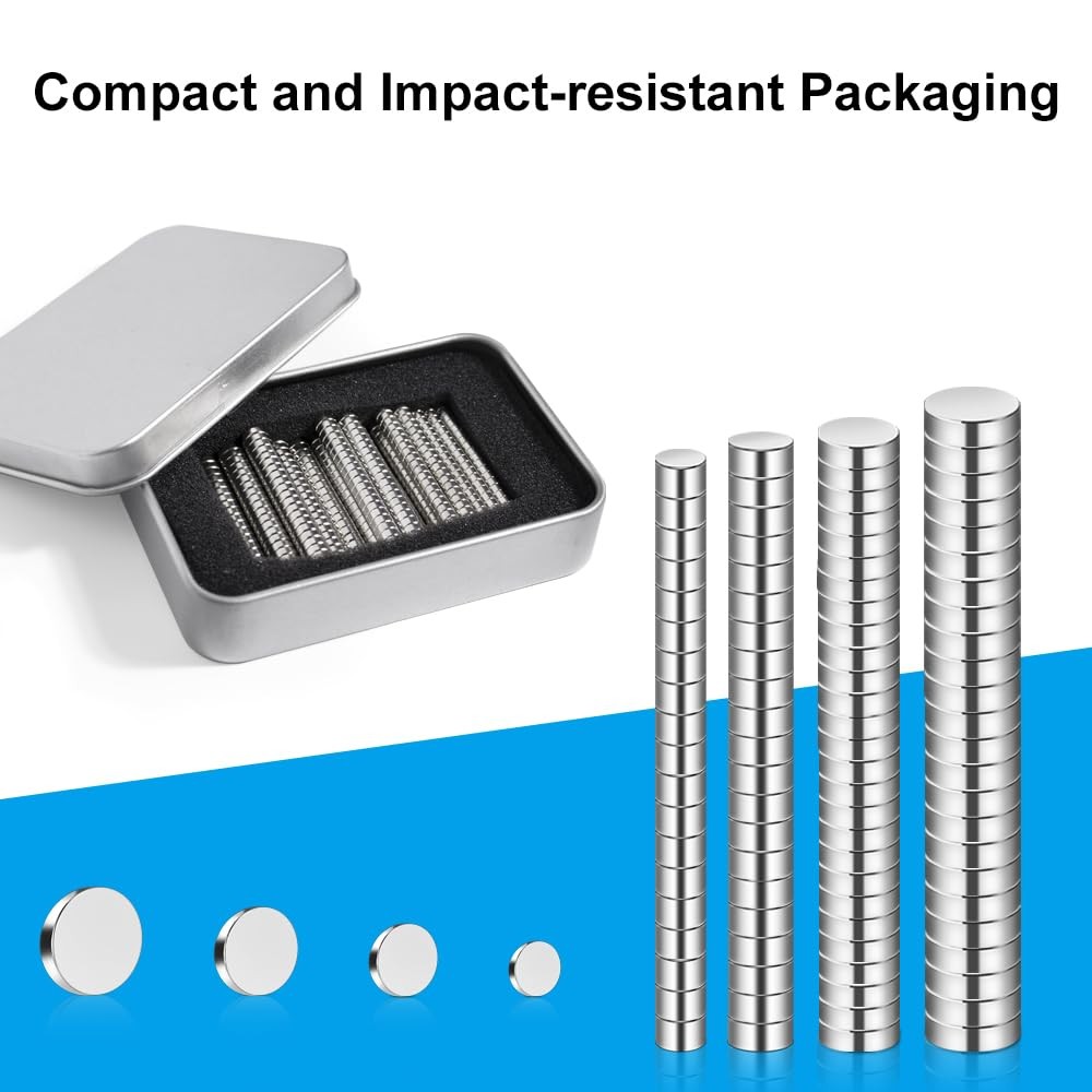 400Pcs Tiny Magnets, 4 Different Size,Small Magnets, Mini Fridge Magnets,Diy