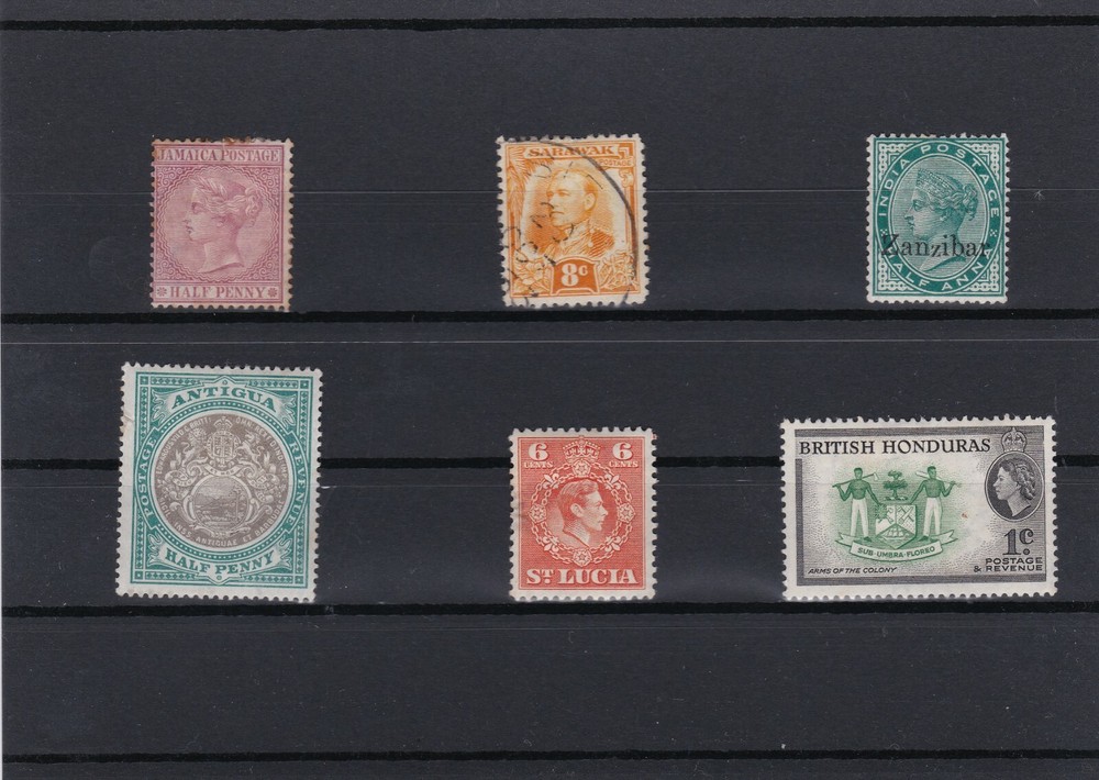 Stamps British Colonies on 10 cards