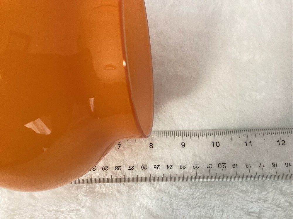 MCM Empoli Studio Art Candy Dish - Bright Orange with White Inside & Clear Stem