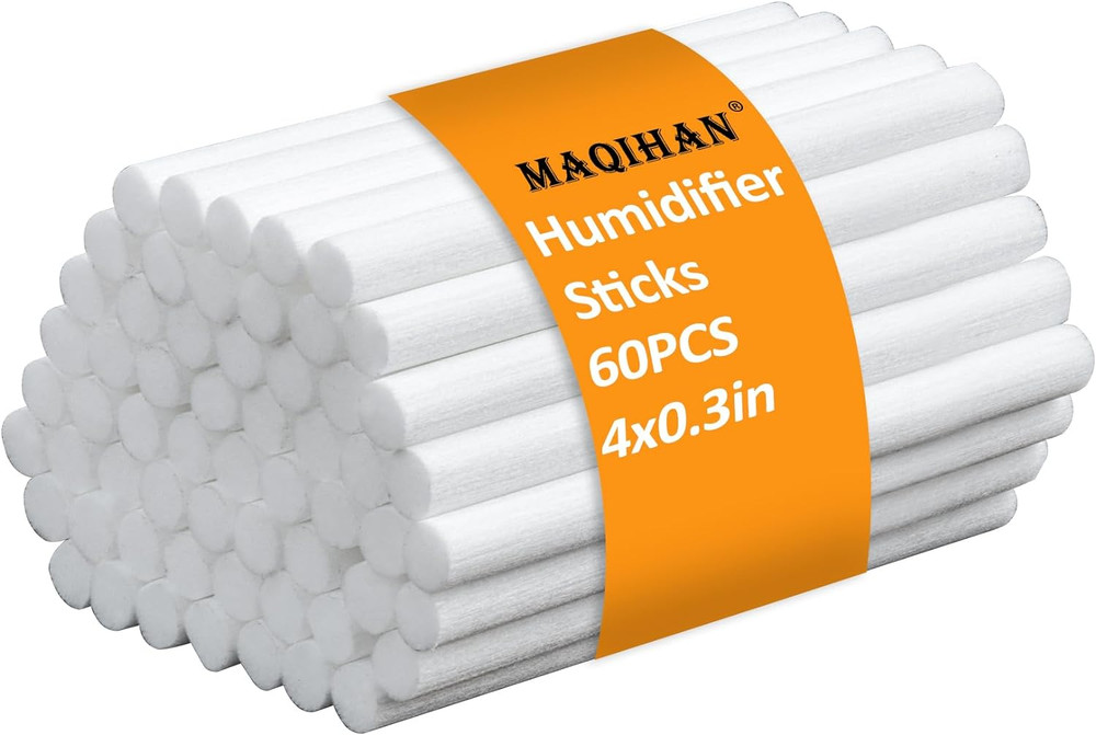 60PCS Humidifier Stick Filter Refill - Mini Air Diffuser Pure Wicks Refill Cotto