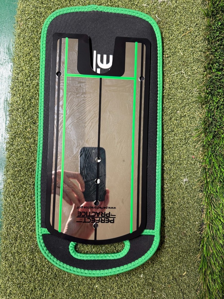 Perfect Practice Golf Putting Alignment Mirror- Reflective Black, With Case!