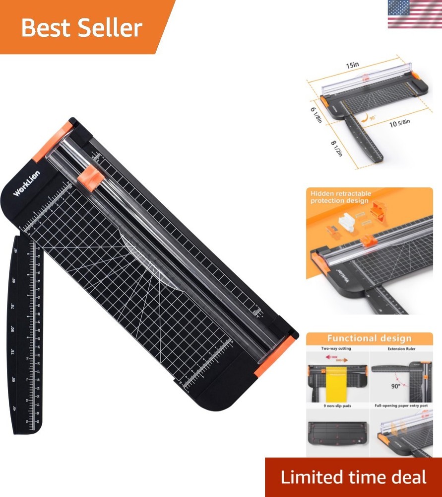 Versatile Portable Paper Trimmer with Security Blade, Cuts Up to 12 Sheets