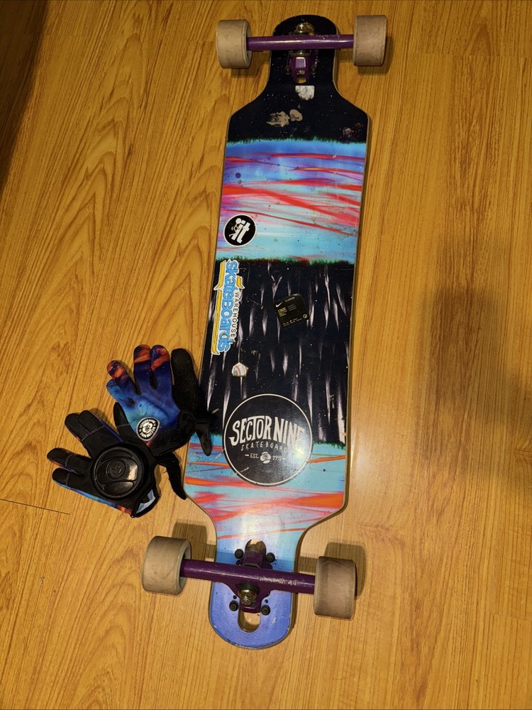 Sector 9 Longboard Skateboard + Sector 9 Gloves