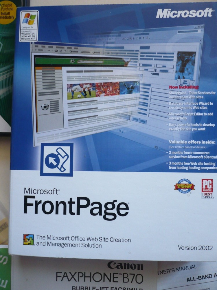 LOT, COMPUTER SOFTWARE FRONTPAGE, HP OFFICEJET SOFTWARE, VARIOUS VINTAGE MANUALS
