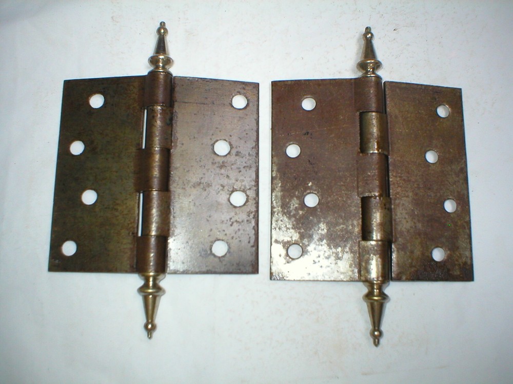 Antique Large Steeple Hinge Pair
