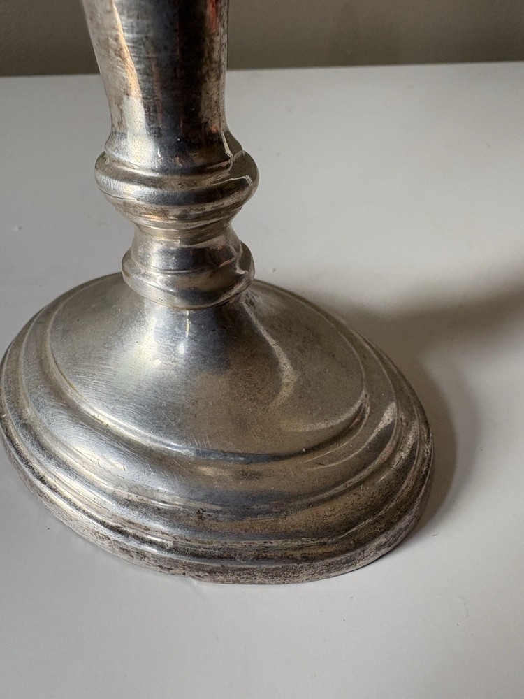 Vintage Silver Plated Candlestick Holder – Classical Baluster Form, 16cm