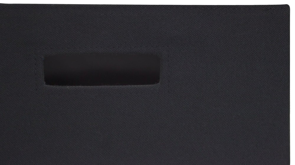 Half-Size Fabric Storage Bin Organizer Basket with Handles, 2 Pack Black