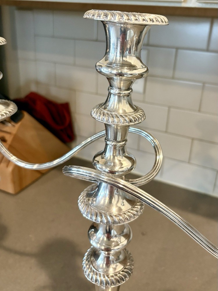 Antique silver candelabra
