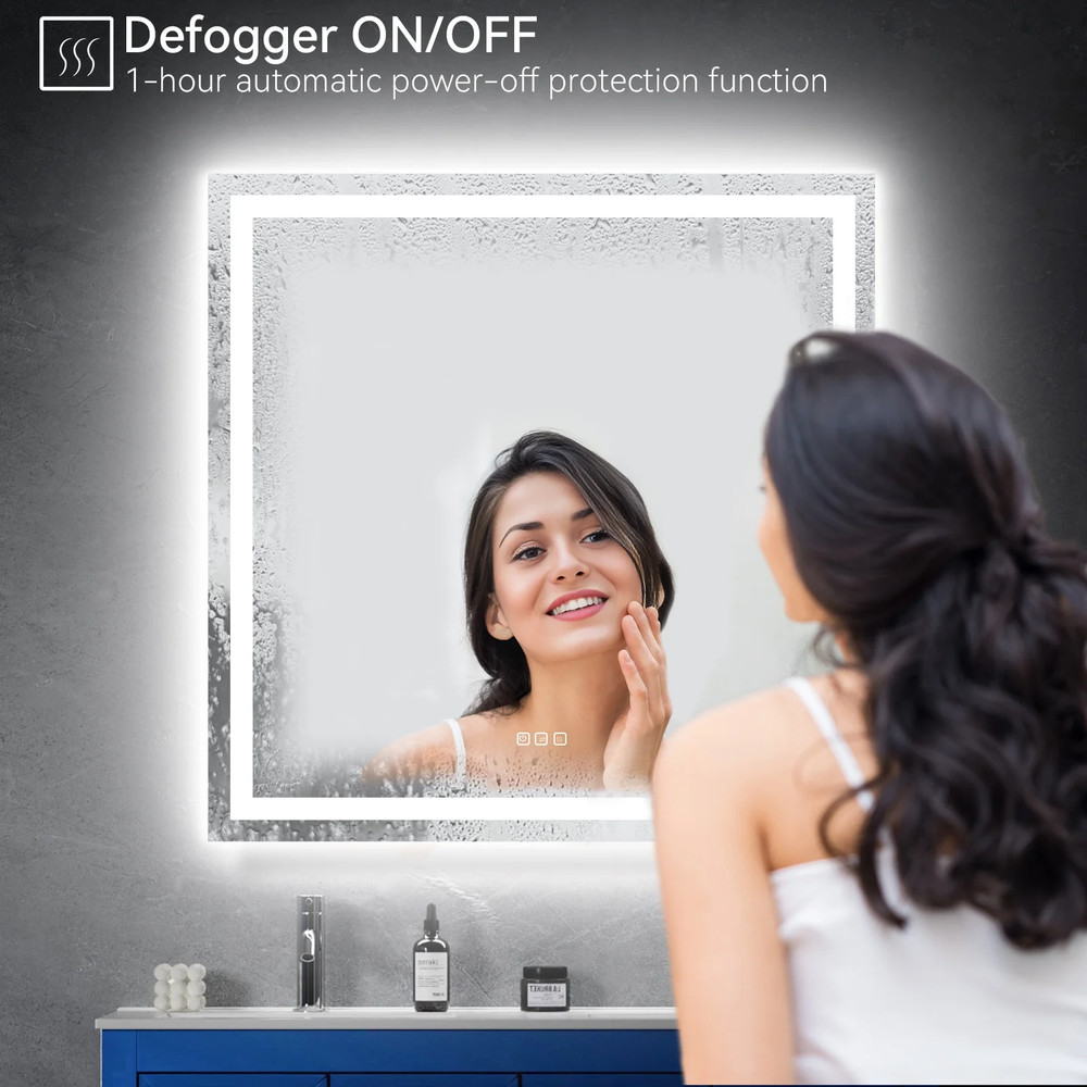 36” X 36” LED Bathroom Mirror with Lights, Wall Mounted Vanity Mirror with Front