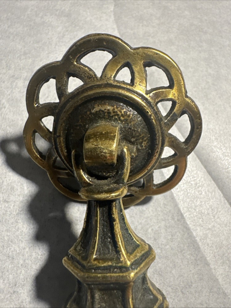 Vintage Drawer Pulls With Number On Back. Set Of 2.