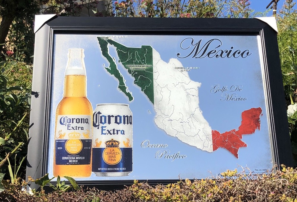 Corona Extra Mexico Map Beer Bar Mirror Man Cave Pub New Wagon
