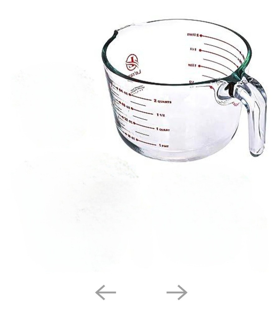 Mixing Bowl Liquid Measure Cup, Glass Tupperware Bakeware.