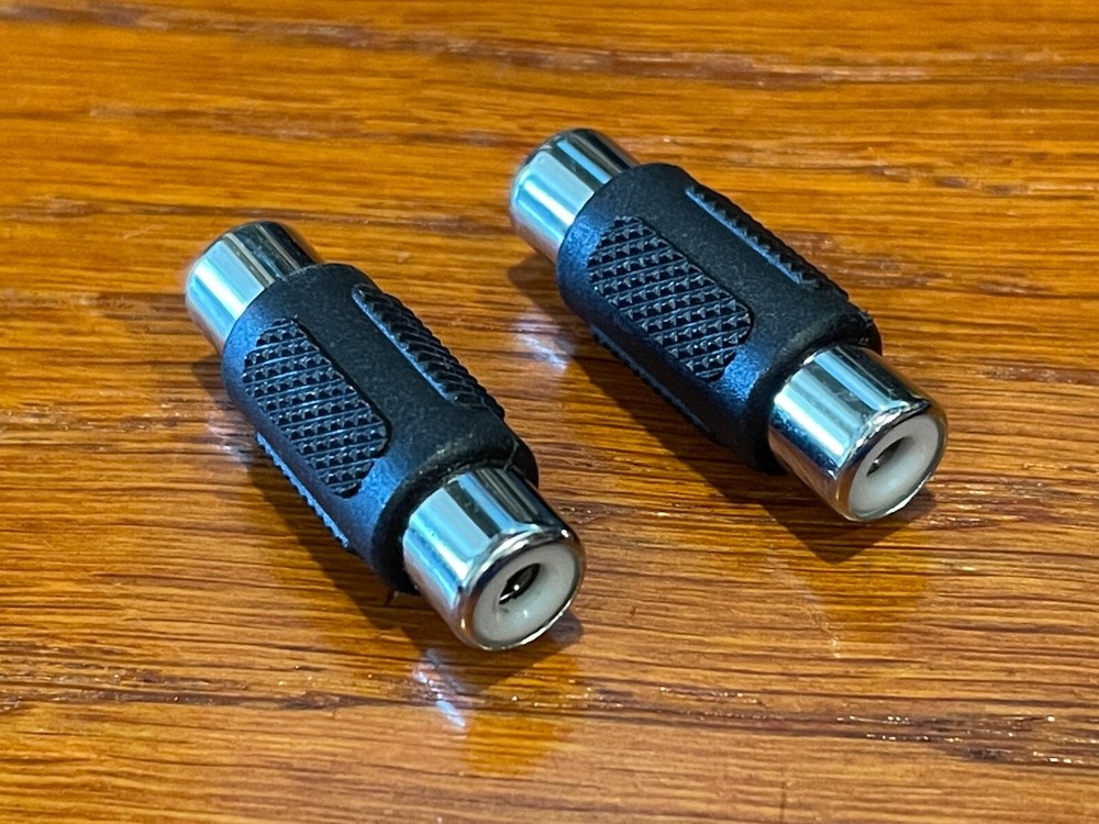 2 RCA to RCA Female Coupler Extender Adapter