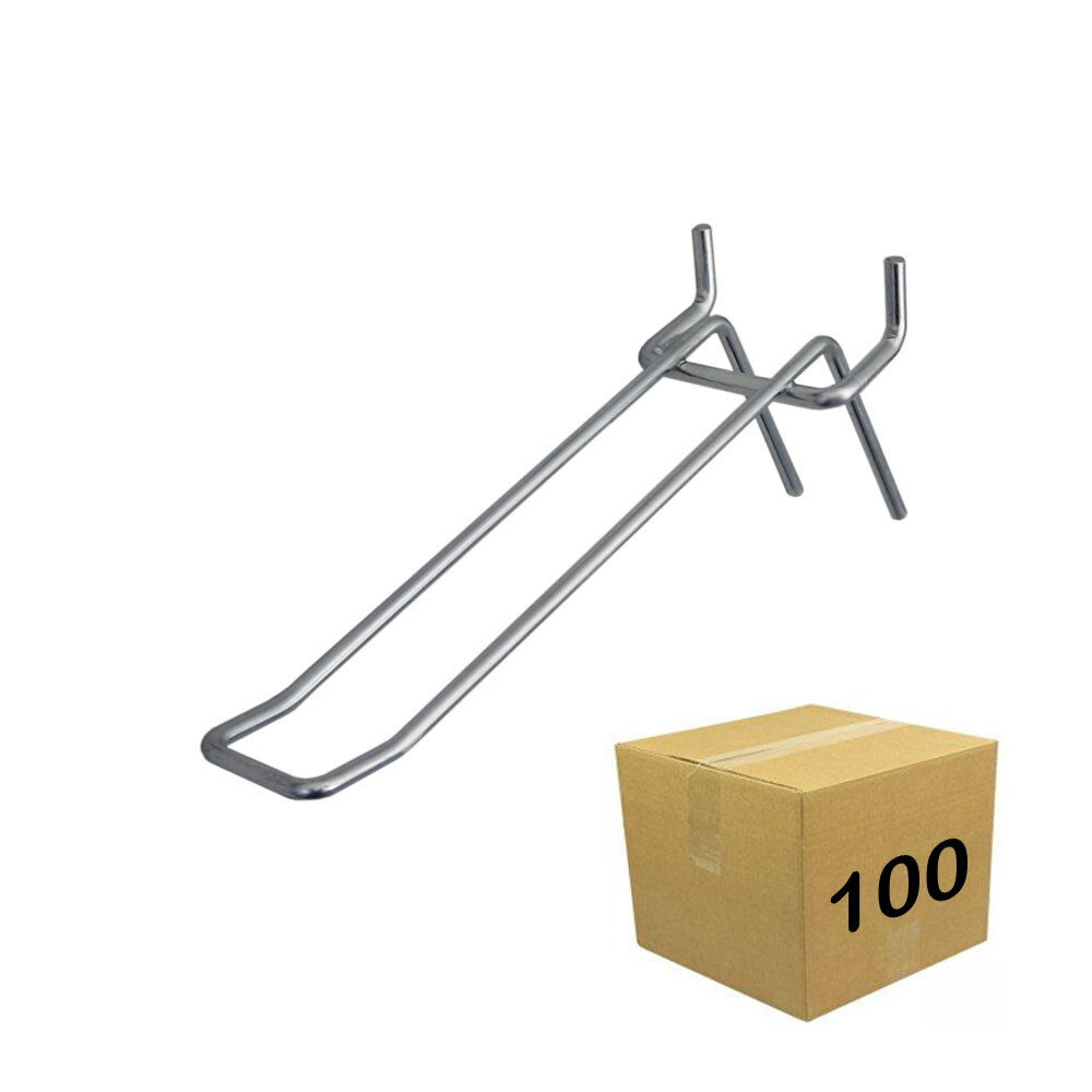 100x double hook for perforated panel, usable on perforated sheet metal - 100 mm