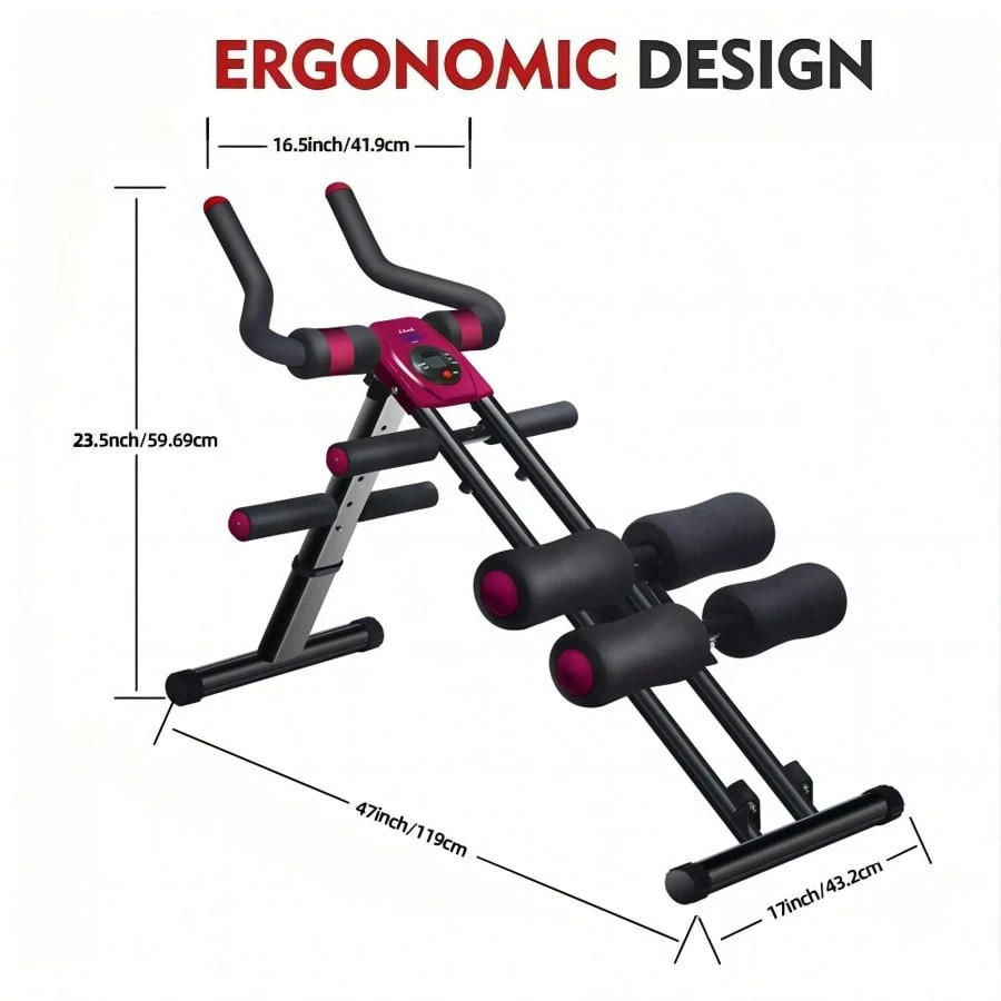 Ab Workout Machine Core Trainer Foldable Abdominal Glider Home Gym Equipment