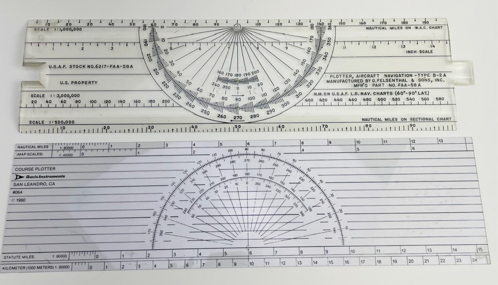 US AIR FORCE TYPE B-2A AIR NAVIGATION AIRCRAFT PLOTTER 6217 with Davis Plotter