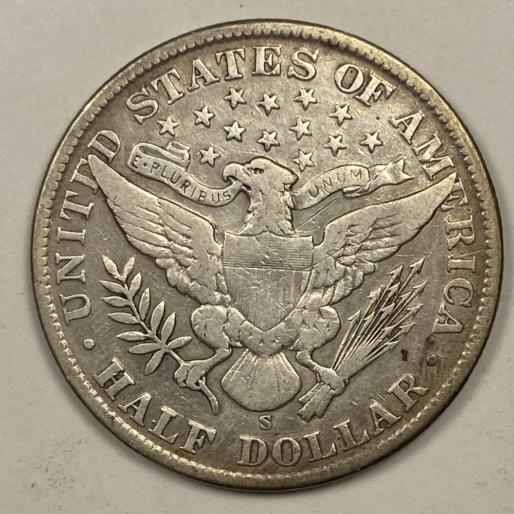 1906-S Barber Half .50. Net Fine.