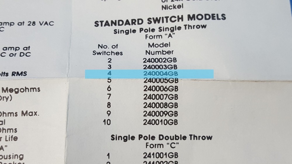 ONE PC- EECO DIP WITH 4 POSITION, 240004GB