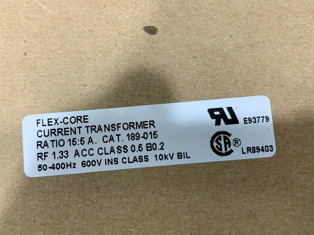 Flex-Core 189-015 Current Transformer 2.5-100Amp Primary with 5Amp Output