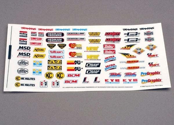 TRA2514 DECAL SHEET, RACING SPONSORS