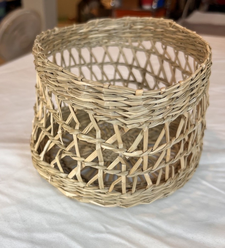 Boho Rattan Wicker Basket 6.5" Round 4.5" Tall