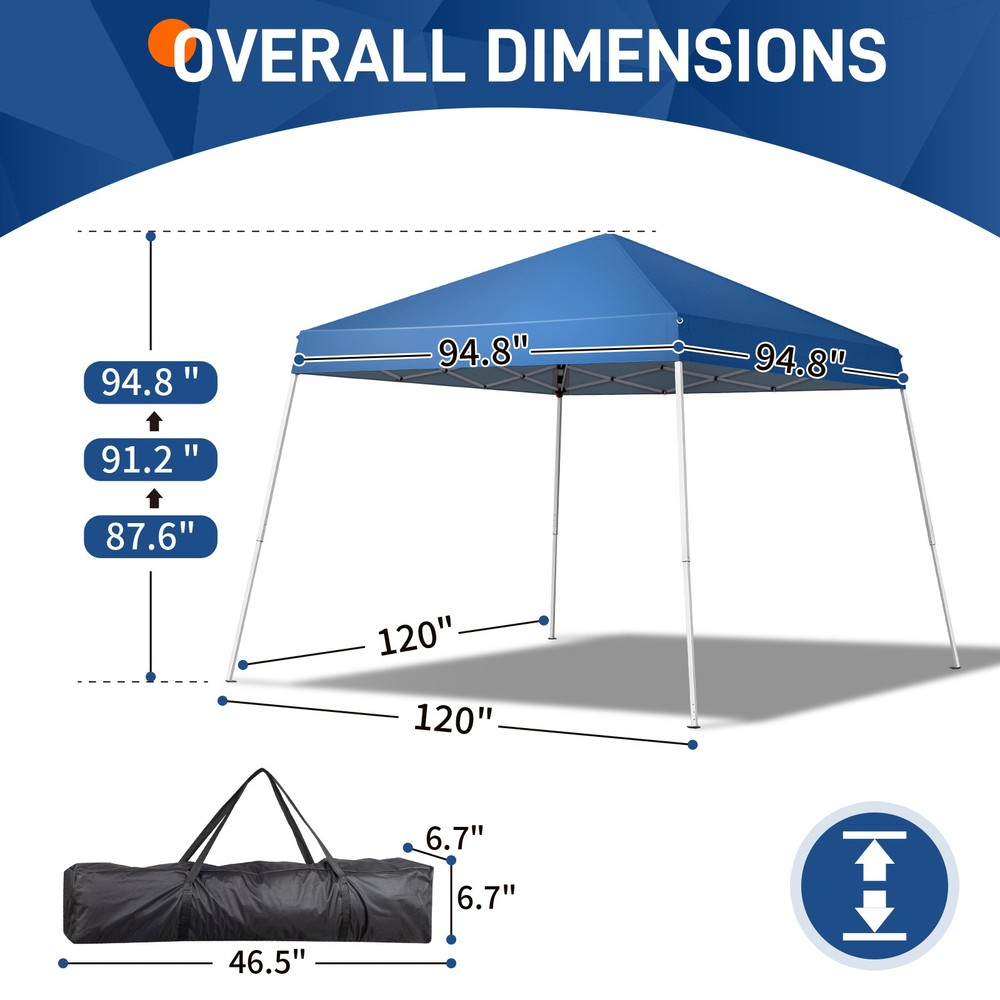 8*8ft Portable Home Use Waterproof Folding Tent Blue