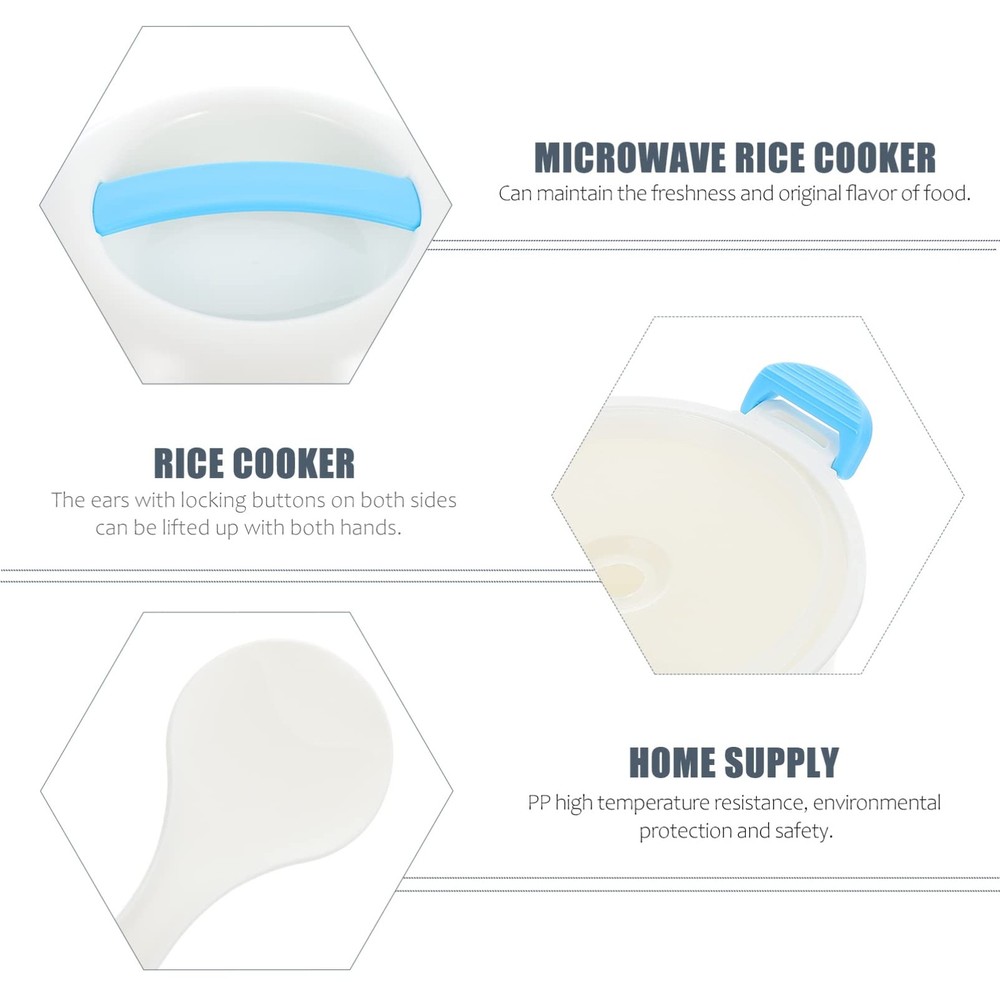 Microwave Rice Cooker 6 Cup Small Plastic Steamer for Rice Vegetables and Egg...