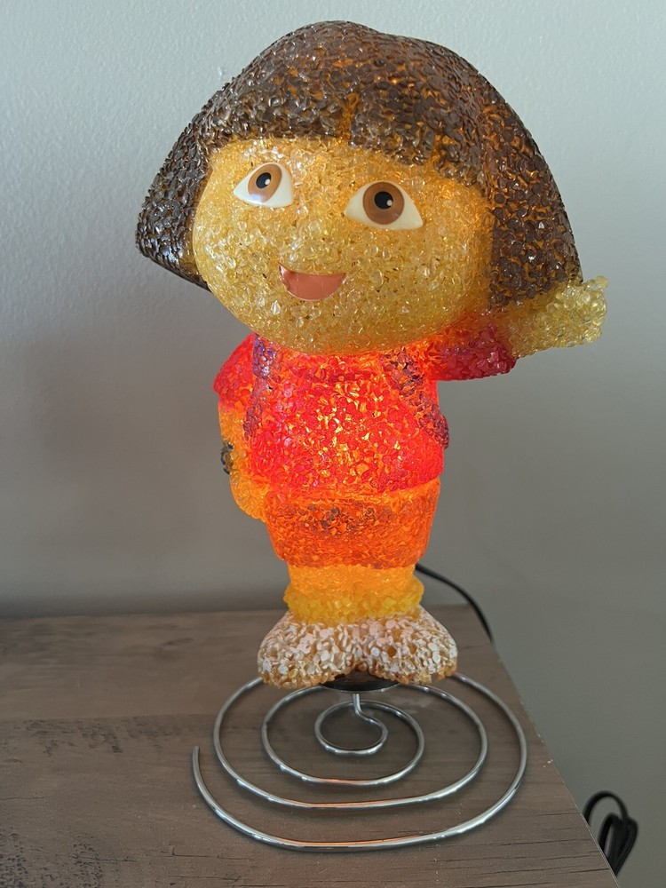 Dora The Explorer EVA Popcorn Lamp Night Light Melted Plastic 10” Working