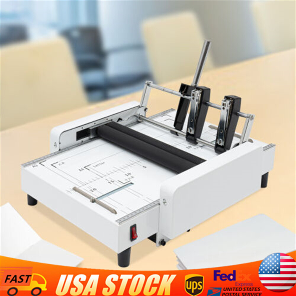 A3 Booklet Folding Binding Machine Paper Stapling Making Book Stapler 110V 60W