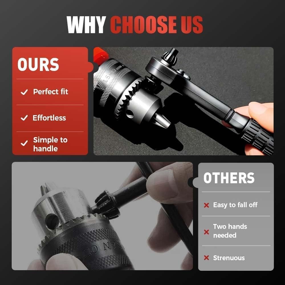 Drill Chuck Ratchet Wrench 3 in 1 Drill Press Chuck Key Replacement Tool Kit