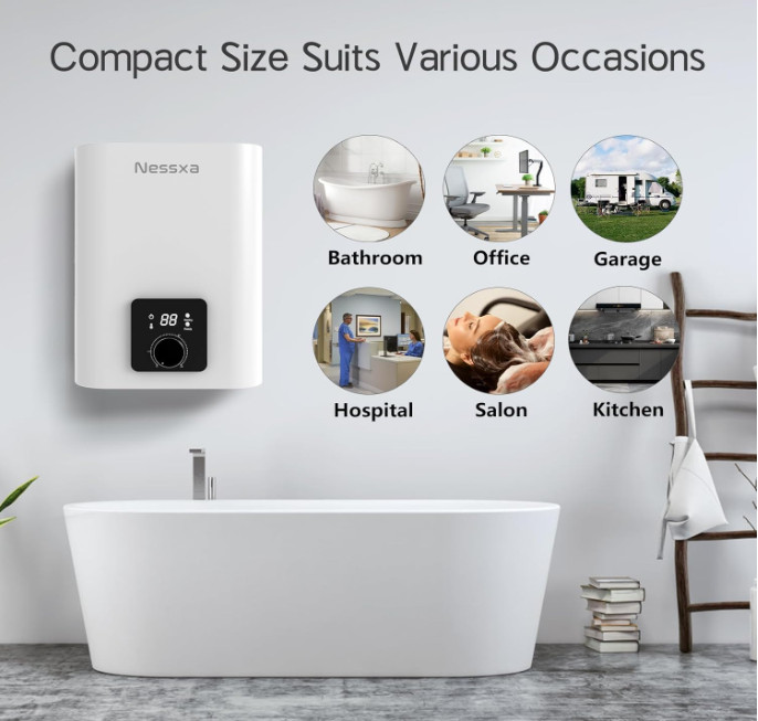 Calentador de Agua Eléctrico 2.65 Gal 1500W Bajo Fregadero Cocina Baño. Nuevo