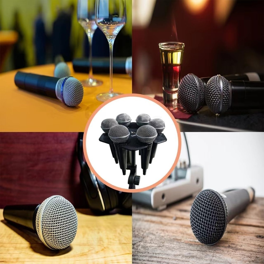 Microphone Holder Multi Mic Holder for Wired and Wireless Mics Multiple Micro...