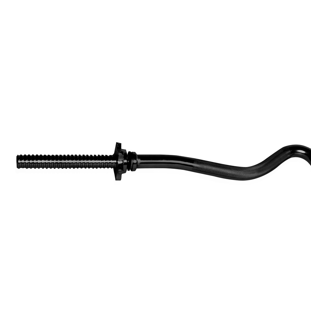 Barbell Standard 1-Inch Threaded Solid Super Curl Bar, Black