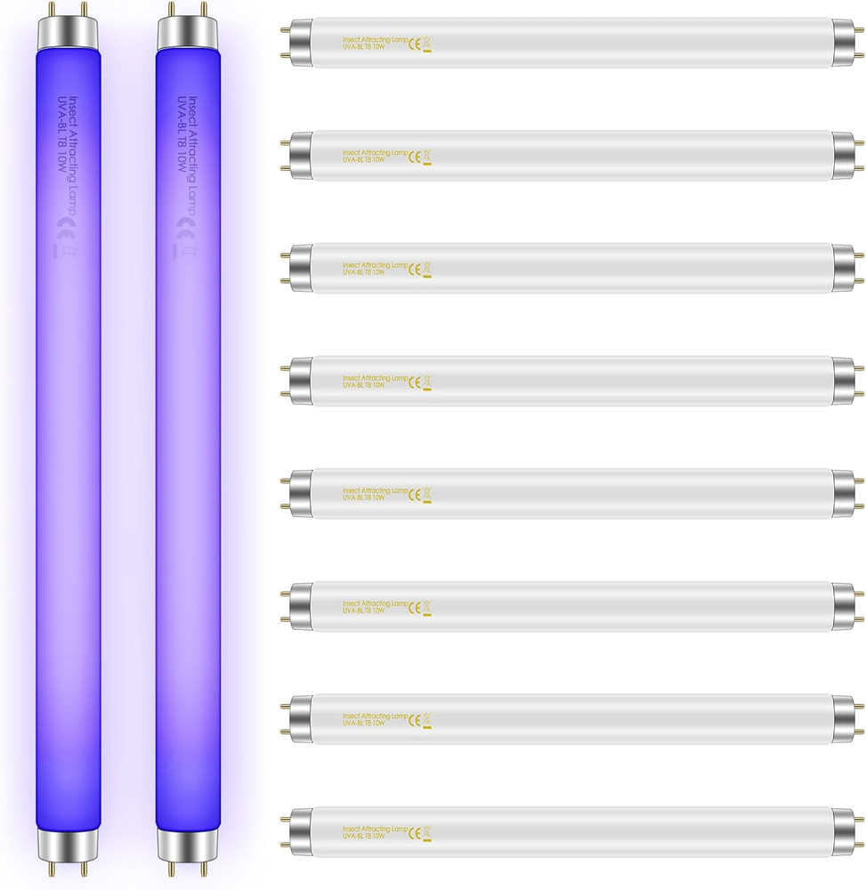 Qualirey 10 Pack Bug Zapper Replacement Light Bulbs 10W for 20W Indoor Bug Zappe