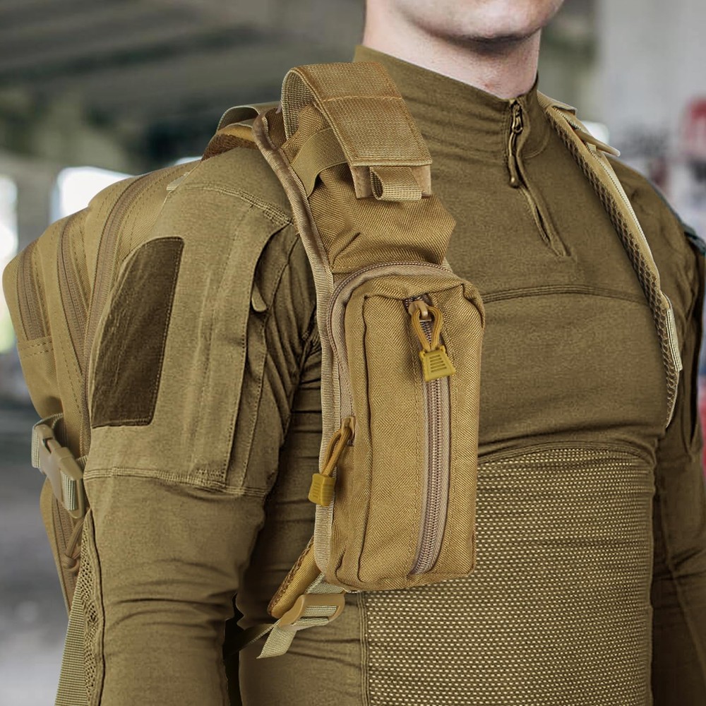 Tactical Molle Accessories Pouch for Backpack Strap, Strap Khaki