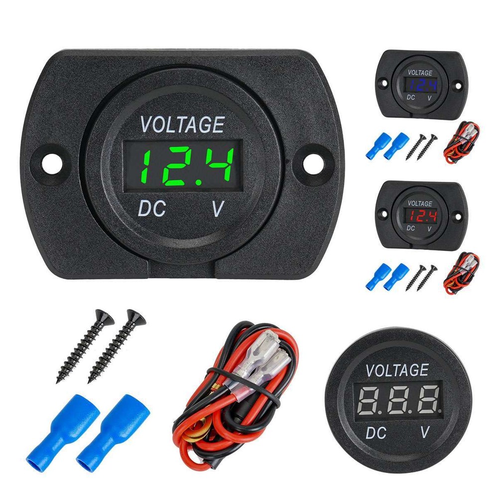 Volt Gauge Meter Voltage LED Digital Display DC 12V-24V Car Panel Voltmeter