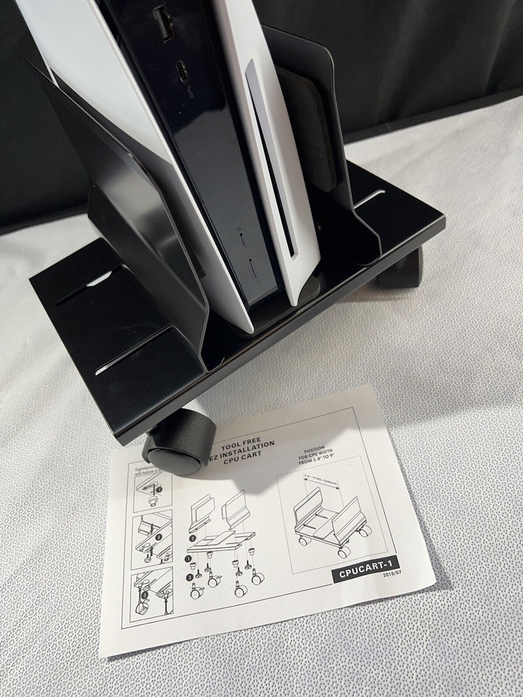 Gaming Console Computer Cart BLACK WITH CASTERS NIB