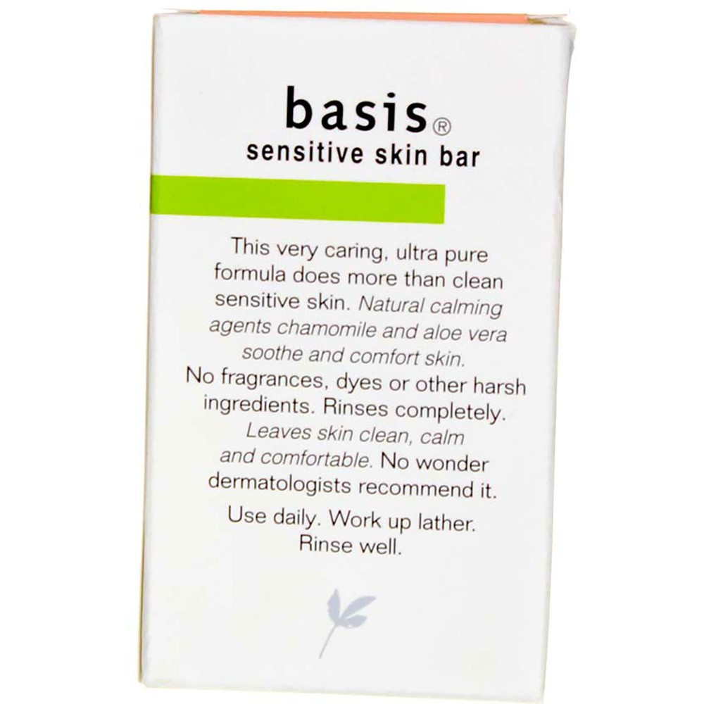 2 Pack Basis Sensitive Skin Bar Soap, Unscented, 4 oz
