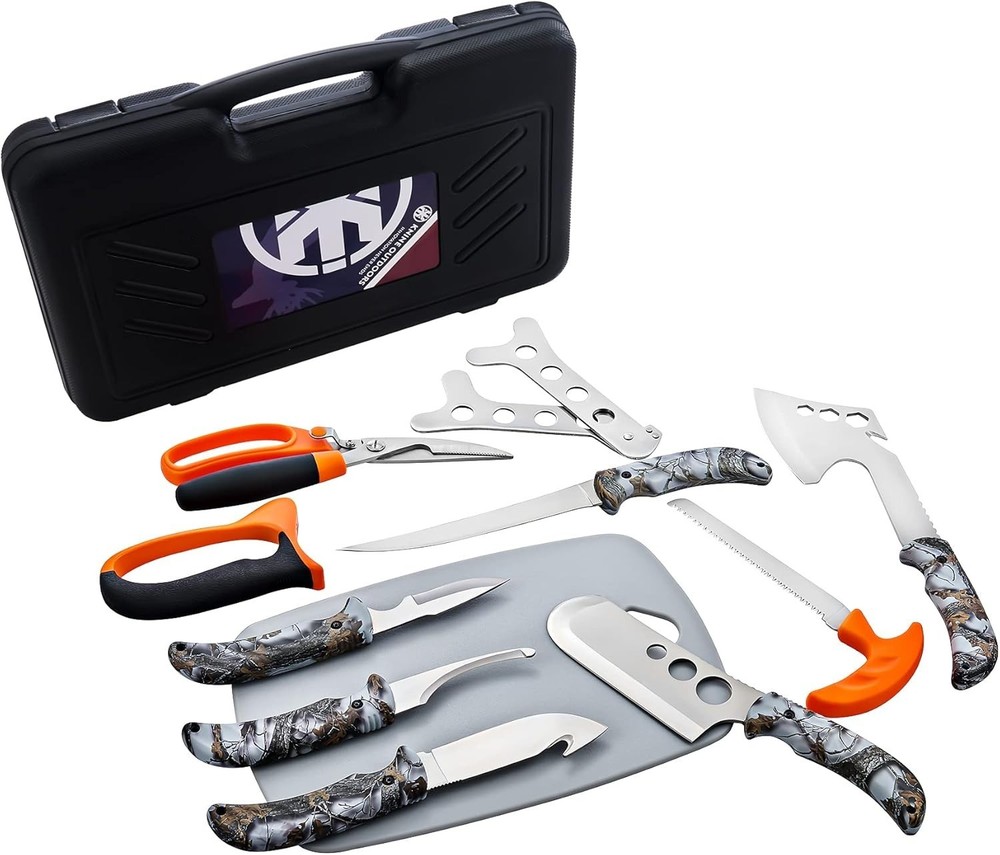 12-Piece Hunting Deer Knife & Field Dressing Game Processor Set